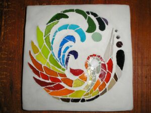 2008-12 - Isabelle P. ; support bois contreplaqué ; joint base blanche legèrement teintée vert (colorant tube)