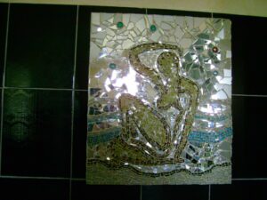 2009 - 03 - Nicole ; pâte de verre et miroir, joint