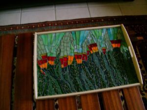 2009 - 12 - Nicole ; pâte de verre et verre Tiffany