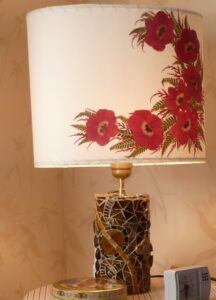 2010-12 Vinca : verre sur pied de lampe en bois