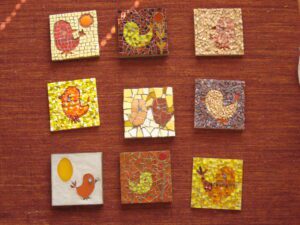 2011-06 Vinca : exercice de style (techniques & matériaux) (oiseaux d'après Marietta Taburet)