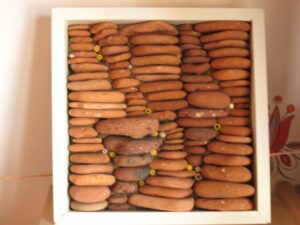 2013-05 Vinca : galets de brique roulés, millefiori