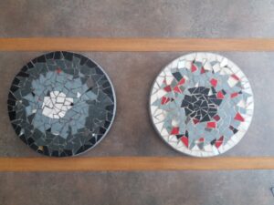 2018-09 Beatriz ; verre sur plateaux