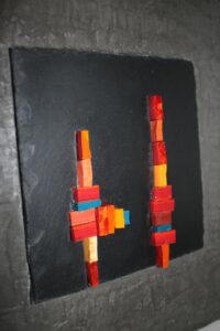 2018 ? - Elisabeth ; pâte de verre sur ardoise