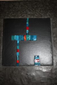 2018 ? - Elisabeth ; pâte de verre sur ardoise